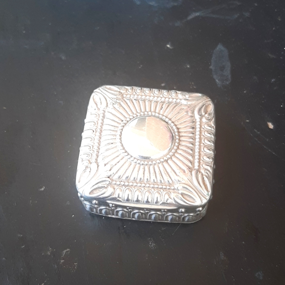 Antique 800 sterling pill box